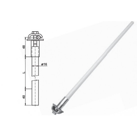 Izolējošs turētājs apaļam Rd8-10mm vadītājam, GFK