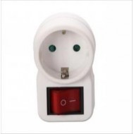 Adapteris ar 2 polu slēdzi un bērnu aizsardzību. Ieeja: 250 W ~ 16 A. Maks. 3500 W, balts