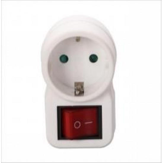 Adapteris ar 2 polu slēdzi un bērnu aizsardzību. Ieeja: 250 W ~ 16 A. Maks. 3500 W, balts Adapteris ar 2 polu slēdzi un bērnu aizsardzību. Ieeja: 250 W ~ 16 A. Maks. 3500 W, balts