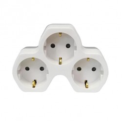 Adapteris 3 izejām ar bērnu aizsardzību, 16 A, 250 V