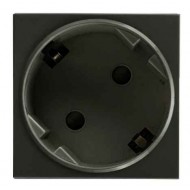 NOEN GS, модуль розетки угловой, черный, 45x45мм 45° 1x2P+E, тип F Schuko, 16А 230В
