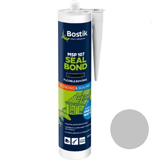 Bostik Msp 107 MS polimēru montāžas līme / hermētiķis pelēka 0.3L