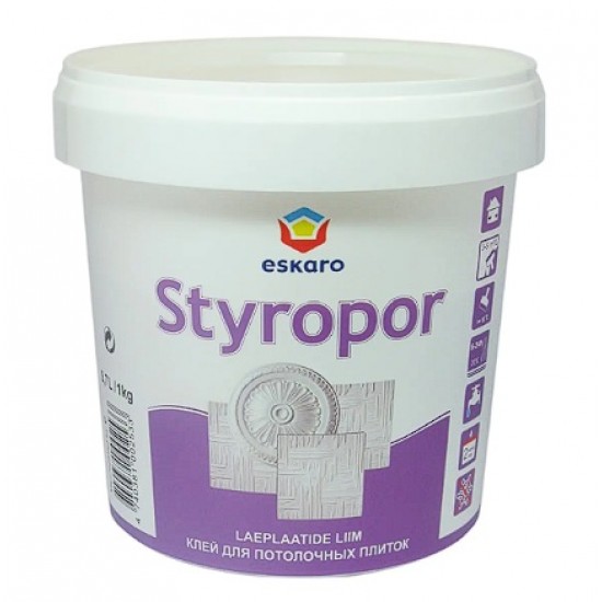 Eskaro Styropor Līme griestu segumiem, balta, 1kg