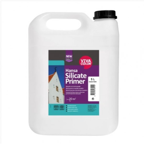 Vivacolor Hansa Silicate Primer Silikāta gruntējuma šķīdums minerālām fasādēm, 10L