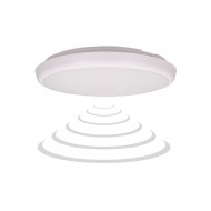 CERS LED griestu lampa ar mikroviļņu kustības sensoru, LED 22W, 2000lm, IP65, 4000K, balts pienains dators, aptumšošanas funkcija