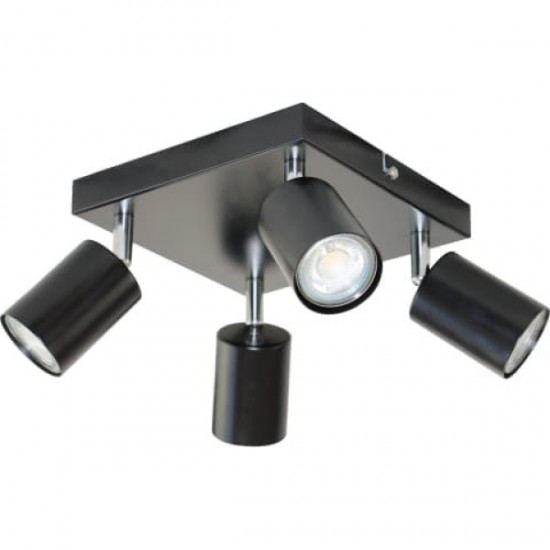 DOA SP 4 sienas un griestu lampa, melna, GU10, maks. 4x50W, IP20