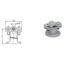 Rd8-13mm stieples (pārklāts ar PVC) turētājs, H=25mm, St/Zn