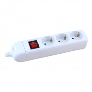 3 kontaktu pagarinātājs ar slēdzi H05VV-F 3G1.5mm2, 3M balts