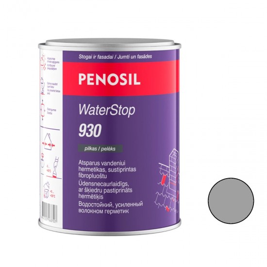 Penosil WaterStop 930 Sealant Ūdensnecaurlaidīgs, ar šķiedru armēts hermētiķis 1L pelēks