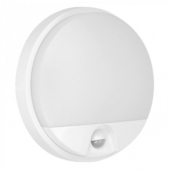 AGAT LED 10W, dārza gaismeklis, balts ar kustības sensoru 140°, 800lm, IP54, 4000K