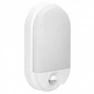 NEFRYT LED 10W, dārza gaismeklis, balts ar kustības sensoru 140°, 800lm, IP54, 4000K