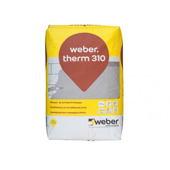 Weber.therm 310 līmējošā-armējošā java ar šķiedrām, 25kg.