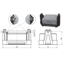 Plakanā jumta stieple Rd8-10mm turētājs ar plastmasas rāmi