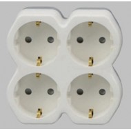 Adapteris 4 izejām ar bērnu aizsardzību, 16 A, 250 V