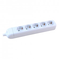 Pagarinātājs 5-vietīgs H05VV-F 3G1.5mm2, 5M balts