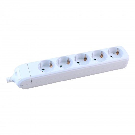 Pagarinātājs 5-vietīgs H05VV-F 3G1.5mm2, 5M balts Pagarinātājs 5-vietīgs H05VV-F 3G1.5mm2, 5M balts