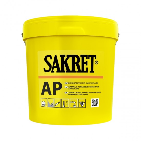 Sakret AP Gatavais akrila dekoratīvais apmetums, tonējams (biezpiens) 1.5mm, 25kg