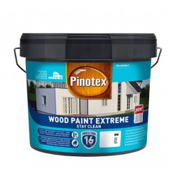 Pinotex Wood Paint Extreme Pašattīroša krāsa koka fasādēm, pusmatēta BW 10L