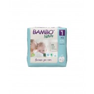 BAMBO Nature 1 (2-4 kg) Alerģiju neizraisošās bērnu eko autiņbiksītes, 22 gab.