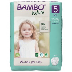 BAMBO Nature 5 (12-18 kg) Alerģiju neizraisošās bērnu eko autiņbiksītes, 22 gab.
