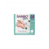BAMBO Nature Nr.0 (1-3 kg) Alerģiju neizraisošās bērnu eko autiņbiksītes, 24 gab.
