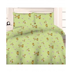 Bērnu gultas veļas komplekts 110x150 (bjazs) Bites Green Komplekta izmērs 110x150, 110x150, 40x40