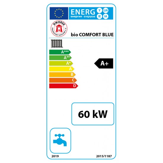 DWOREK granulu apkures katls bez durvīm BIO COMFORT BLUE - 60 kW