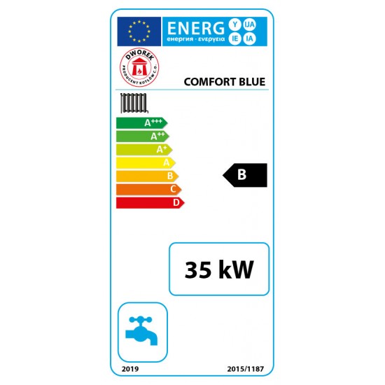 DWOREK granulu un ogļu apkures katls COMFORT BLUE - 35kW