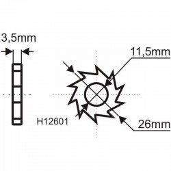 Frezešanas disks, diam. 135 mm, ar 16 HM zvaigznitem, krasu un limju nonemšanai