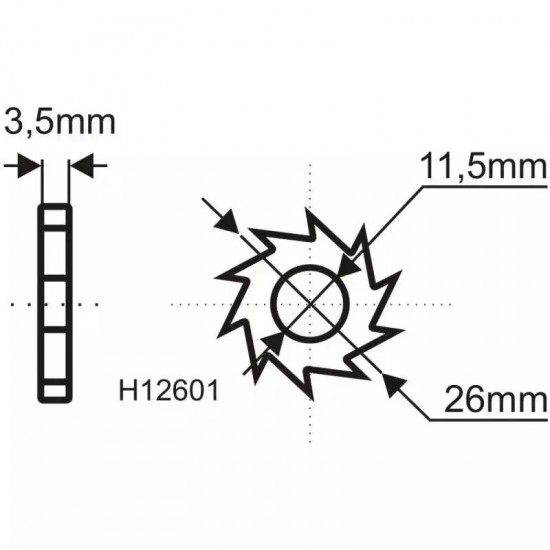 Frezešanas disks, diam. 135 mm, ar 16 HM zvaigznitem, krasu un limju nonemšanai