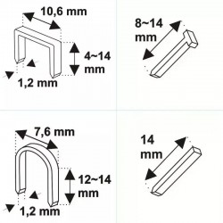 Rokas skavotajs mebelu tapsešanas darbiem “četri viena”, 6–14 mm, regulejams trieciena speks