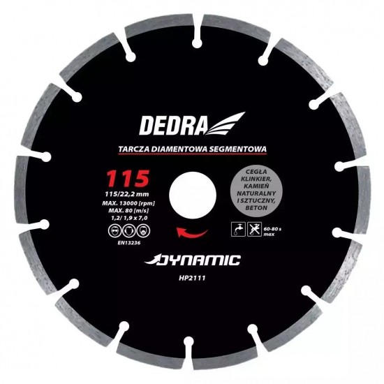 Dimanta slipešanas disks Segmenta 115/22,2mm Dynamic