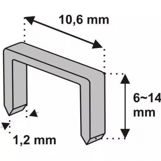 Skavas, 8 mm, 1000 gab., veids D11 (1,2 x 10,6 mm)