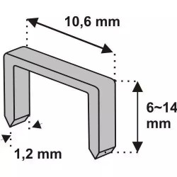 Skavas, 10 mm, 1000 gab., veids D11 (1,2 x 10,6 mm)