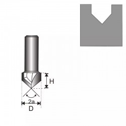 Rievu freze, kats 8 D 8 H 8 mm a 90°