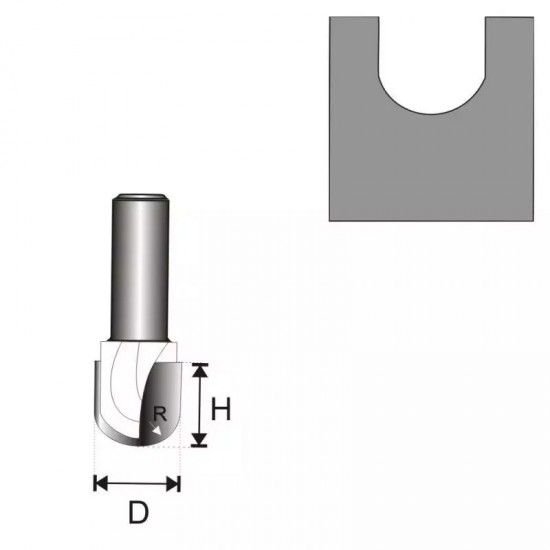 Rievu freze, kats 8 D 6,35 H 15,5 R 3,17 mm