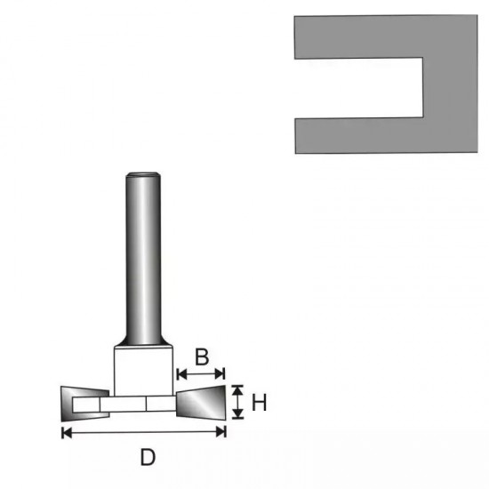 T-veida rievu freze, kats 8 D 32 H 6,35 B 9,4 mm