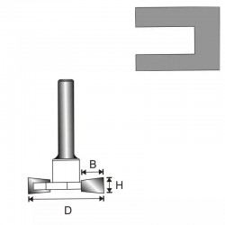 T-veida rievu freze, kats 12 D 32 H 6,35 B 9,4 mm