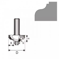 Dubultas noapalošanas freze, kats 12 D 38,6 H 15,9 R 5,6 B 12,7mm