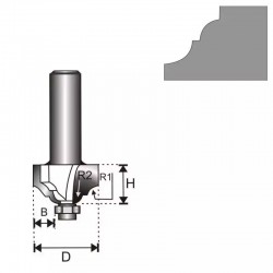 Klasiska freze, kats 8 D 39,3 H 15,9 R1/R2 4,79/6,35 B 13,1mm