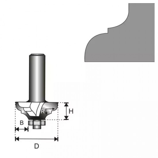 Klasiska freze II, kats 12 D 38,4 H 17,5 R 6,35 B 12,7mm