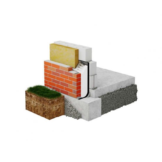 Hidroizolācijas membrāna mūriem un sienām ALUJET Walljet ALU - 37,5 m2 (750 mm x 50 m)