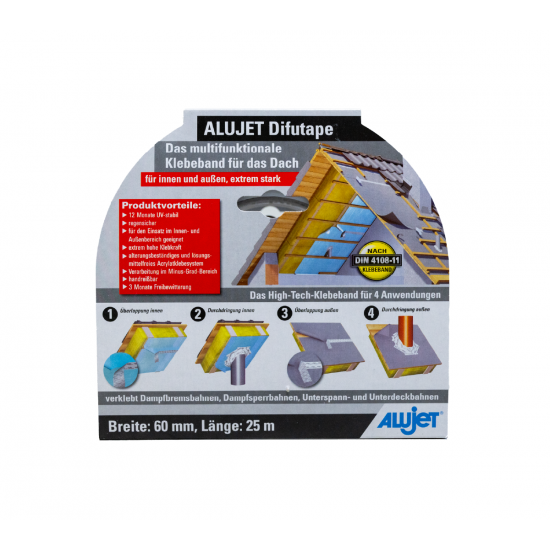 Līmlente Iekšdarbiem Un Ārdarbiem ALUJET Difutape 6cm X 25m - 15cm x 25m