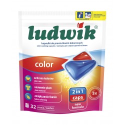 Gela kapsulas krāsainu audumu mazgāšanai 2 in 1 COLOR, 32 gab. (Ludwik)